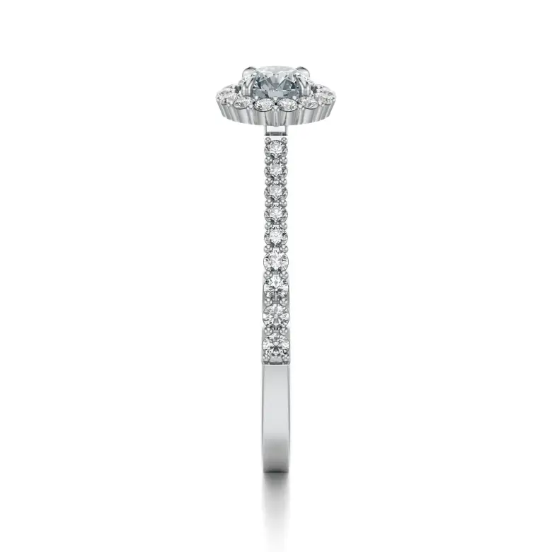 Pierścionek z białego złota z diamentami